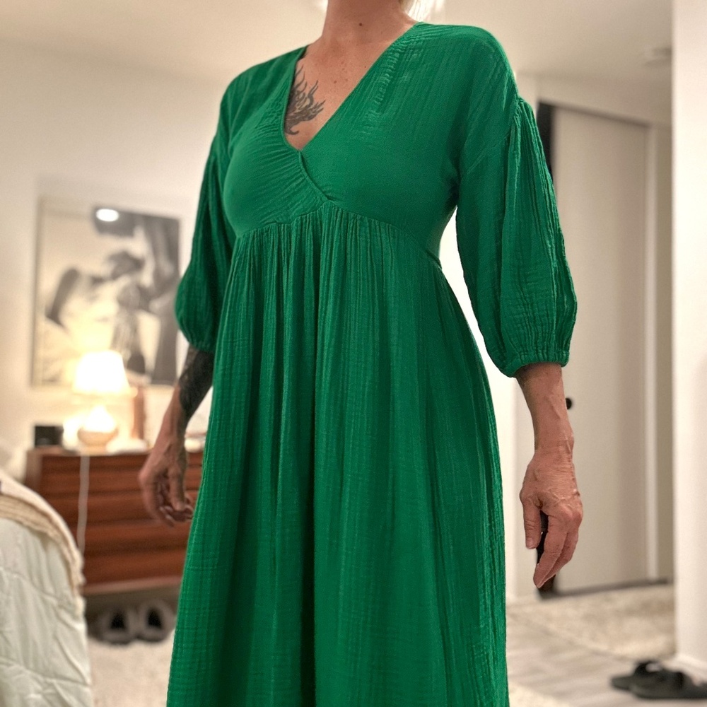 MICHAEL STARS ISABELLA EMPIRE WAIST MIDI DRESS - S